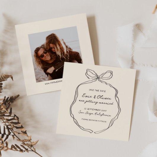 Save The Date Mariage à l'arc à main levée capricieux et fantais