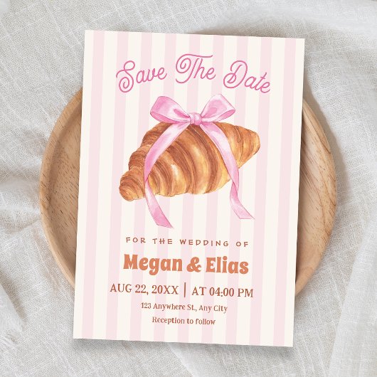 Save The Date Mariage à l'arc de Croissant mignon