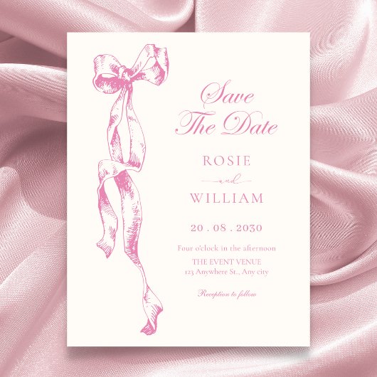 Save The Date Mariage à l'arc rose