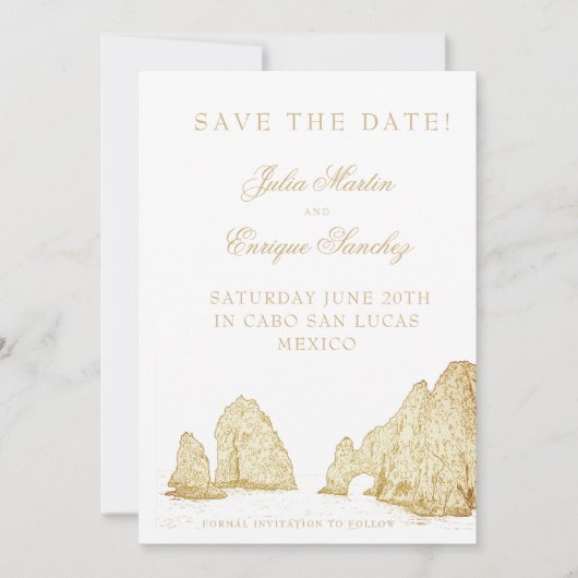 Save The Date Mariage à l'Arche de Cabo San Lucas (Devant)
