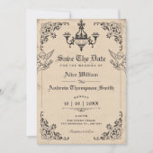Save The Date Mariage à l'arche gothique vintage (Devant)