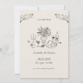 Save The Date Mariage à l'écriture manuscrite fantaisiste dessin (Devant)