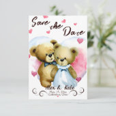 Save The Date Mariage à l'ours mignon Enregistrer la date Faire- (Debout devant)