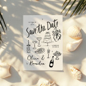 Save The Date Mariage à main fantaisiste illustré