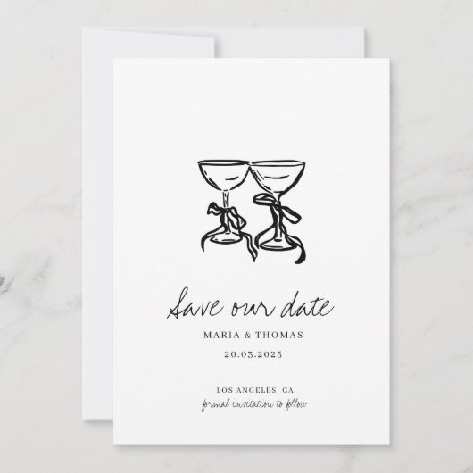 Save The Date Mariage à main moderne Enregistrer la date (Devant)