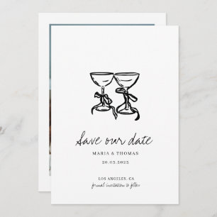 Save The Date Mariage à main moderne Enregistrer la date
