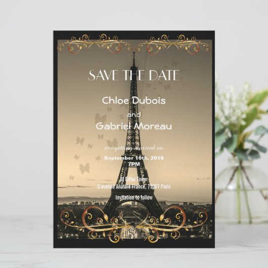 Save The Date Mariage à Paris (Debout devant)