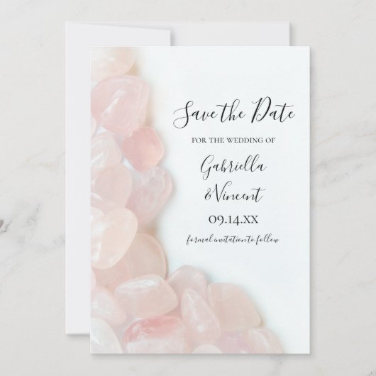 Save The Date Mariage à quartz rose Enregistrer la date (Devant)