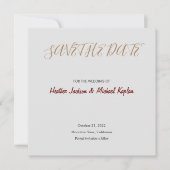 Save The Date Mariage à Sauvegarder la Date Gris Professionnel C (Devant)