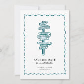 Save The Date Mariage à thème de voyage | Mariage de destination (Devant)