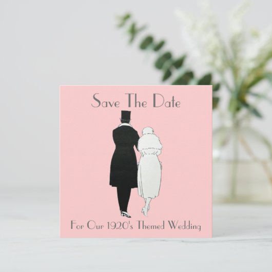 Save The Date Mariage à thème des années 1920 Enregistrer la dat (Debout devant)