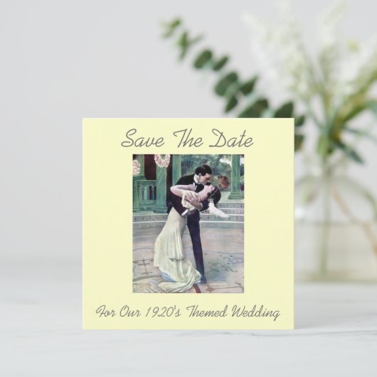 Save The Date Mariage à thème des années 1920 Enregistrer la dat (Debout devant)