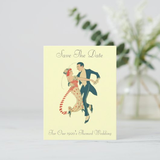 Save The Date Mariage à thème des années 1920 Enregistrer la dat (Debout devant)