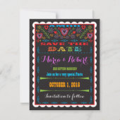 Save The Date Mariage à thème Mexicain Fiesta Papel Picado Date (Devant)