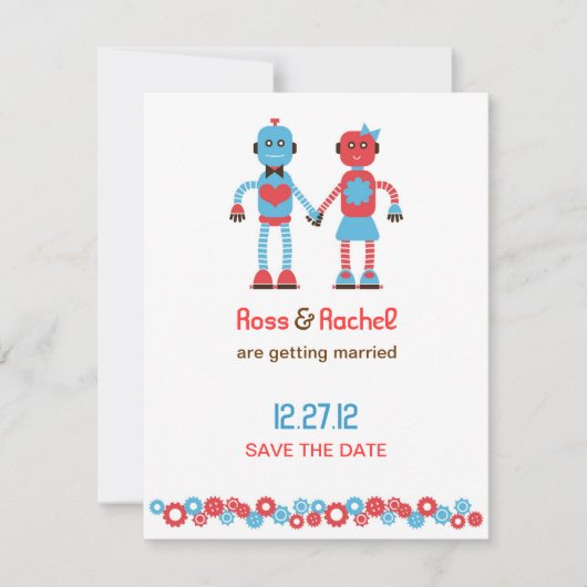 Save The Date Mariage à thème robot mignonne Enregistrer la date (Devant)