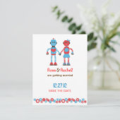 Save The Date Mariage à thème robot mignonne Enregistrer la date (Debout devant)