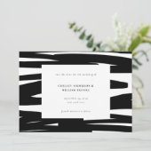 Save The Date Mariage Abstrait de la peinture noire moderne (Debout devant)