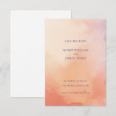 Save The Date Mariage Abstrait Écossais Orange Pêche Coucher de  (Devant / Derrière)