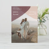 Save The Date Mariage Abstrait moderne de couverture photo Paste (Debout devant)
