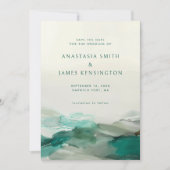 Save The Date Mariage Abstrait moderne en encre d'alcool (Devant)