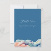 Save The Date Mariage Abstrait Moderne Vague de Couleur Bleue (Dos)