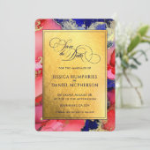 Save The Date *Mariage Abstrait Or Royal Plat* (Debout devant)