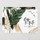 Save The Date Mariage abstrait tropical moderne peint (Devant / Derrière)