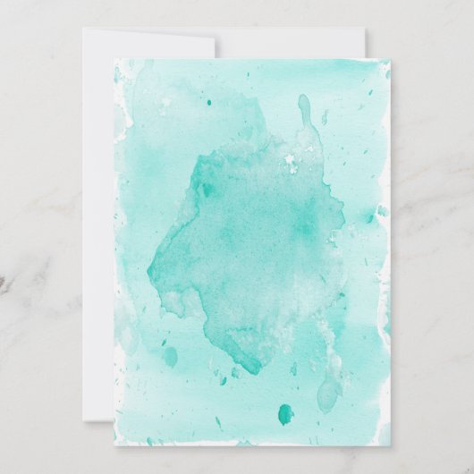 Save The Date Mariage Abstrait Tropical Turquoise Aquarelle (Dos)
