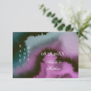 Save The Date Mariage Abstrait Violet & Sarcelle Humeur