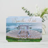 Save The Date Mariage Adorable à la Plage, Arche Fleurie Enregis (Debout devant)