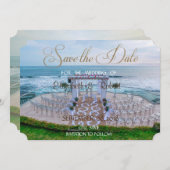 Save The Date Mariage adorable sur la plage, Arche florale Enreg (Devant / Derrière)