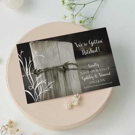 Save The Date Mariage agricole rural de la clôture après le pays