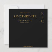 Save The Date Mariage Amour Noir Pour Toujours Enregistrer La Da (Devant)