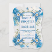 Save The Date mariage ancien de style Chinoiserie bleu et blanc (Devant)