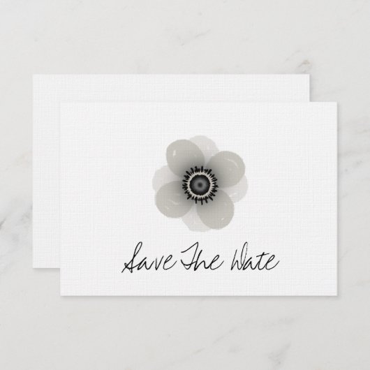 Save The Date Mariage Anémonique Français Enregistrer La Date (Devant / Derrière)