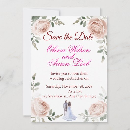 Save The Date Mariage (Annonce de faire-part) (Devant)