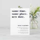 Save The Date Mariage | Annonce de report de mariage moderne (Debout devant)