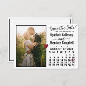 Save The Date Mariage Août 2024 Calendrier Photo personnalisée B (Devant / Derrière)