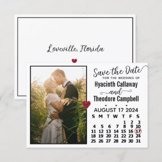 Save The Date Mariage Août 2024 Calendrier Photo personnalisée B
