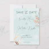Save The Date Mariage Aqua Ocean & Shells (Devant)