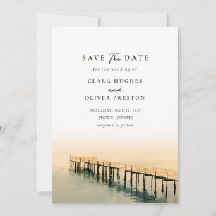 Save The Date Mariage aquarelle au quai en bois Key West bord de