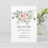 Save The Date Mariage aquarelle boho eucalyptus poppy (Debout devant)
