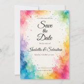 Save The Date Mariage Aquarelle Coloré (Devant)