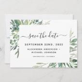 Save The Date Mariage aquarelle de verdure botanique à conserver (Devant)