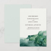Save The Date Mariage Aquarelle Émeraude (Devant / Derrière)