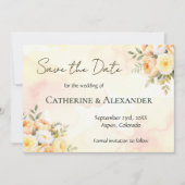 Save The Date Mariage aquarelle florale rustique chic (Devant)