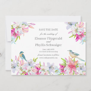 Save The Date Mariage Aquarelle Lilies