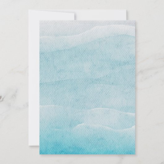 Save The Date Mariage aquarelle océan bleu moderne  (Dos)