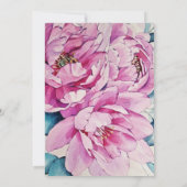 Save The Date Mariage Aquarelle Pink Peonies (Dos)