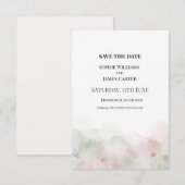Save The Date Mariage Aquarelle Rose (Devant / Derrière)